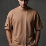 Essentials asimetrik modelli Oversize Bisiklet Yaka Tişört