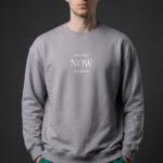 Now Baskılı İnce Uzun Kollu Oversize Sweatshirt Pamuk