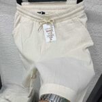 Keten Şort Beli Lastikli %100 Pamuk Keten