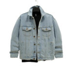 Oversize kesim Kot Ceket Buz Mavi