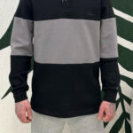Yakalı Uzun Kollu Double Kumaş Sweatshirt