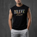 Brave Baskılı Kolsuz Oversize Tişört ve Ottoman Şort Kombini