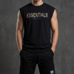 Essentials Baskılı Kolsuz Oversize Tişört ve Ottoman Şort Kombini