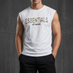 Essentials Baskılı Kolsuz Oversize Tişört ve Ottoman Şort Kombini