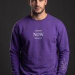 Now Baskılı İnce Uzun Kollu Oversize Sweatshirt Pamuk