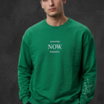 Now Baskılı İnce Uzun Kollu Oversize Sweatshirt Pamuk