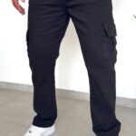 Gabardin Kumaş Kargo Pantolon Siyah