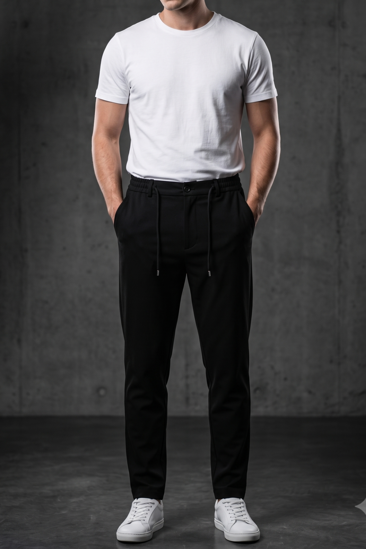 p3 Smart-Casual Jogger Pantolon - Siyah - Görsel 1
